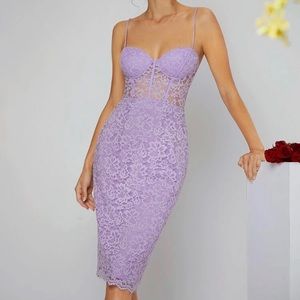 SHEIN BAE lace bustier cami dress